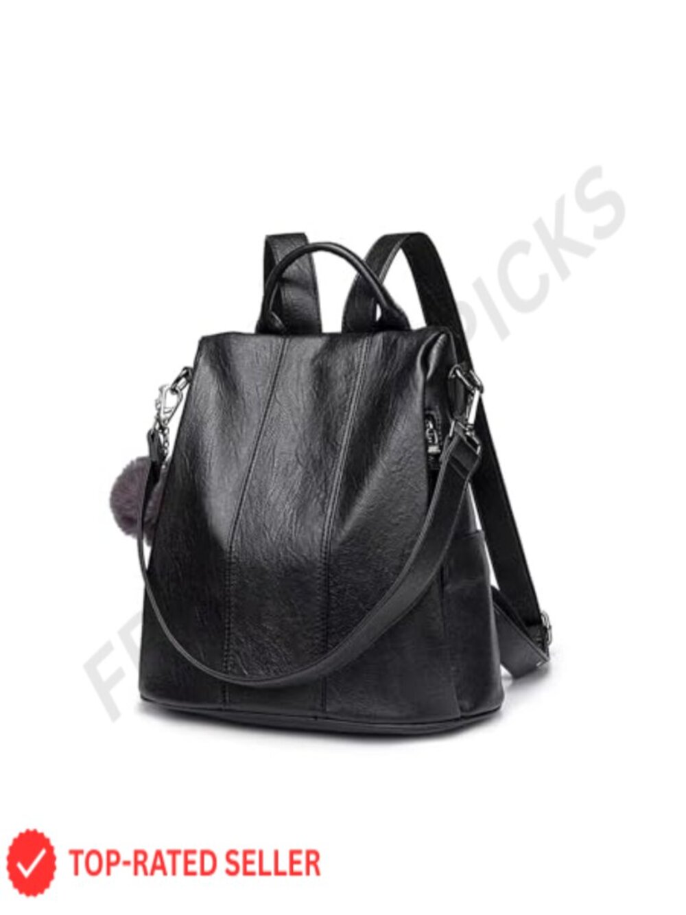 Convertible Anti-Theft PU Leather Backpack Purse Travel Rucksack